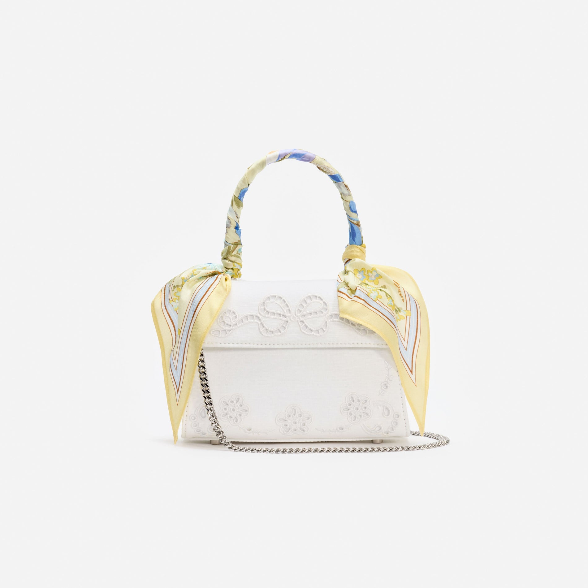Cream Linen Yellow Floral Mini Bag