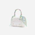 Cream Linen Mint Floral Mini Bag