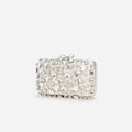 Cream Satin Crystal Clutch Bag