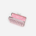 Pink Satin Crystal Clutch Bag