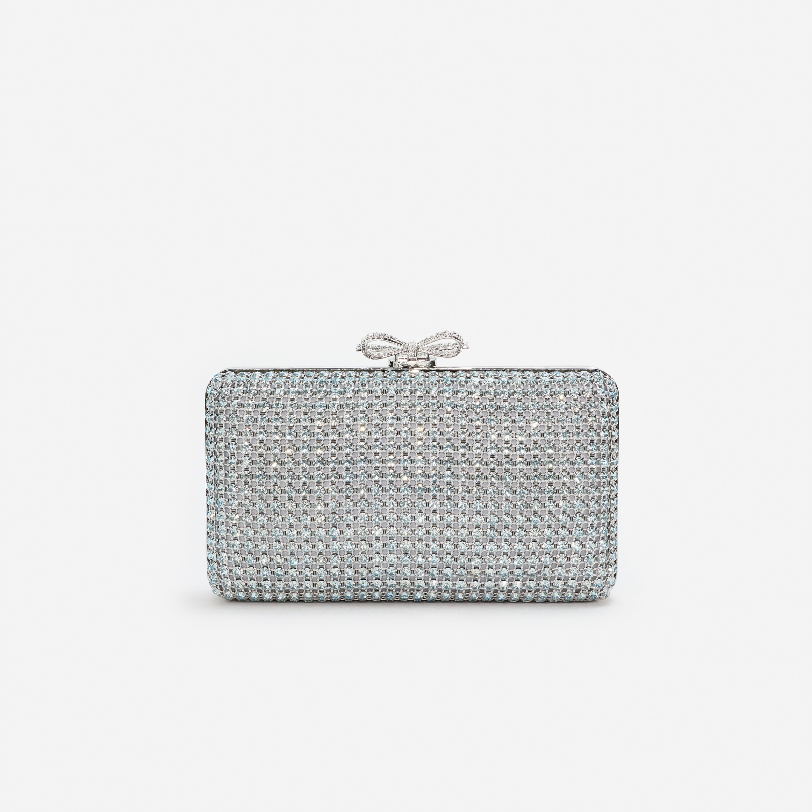Blue Crystal Chainmail Clutch Bag