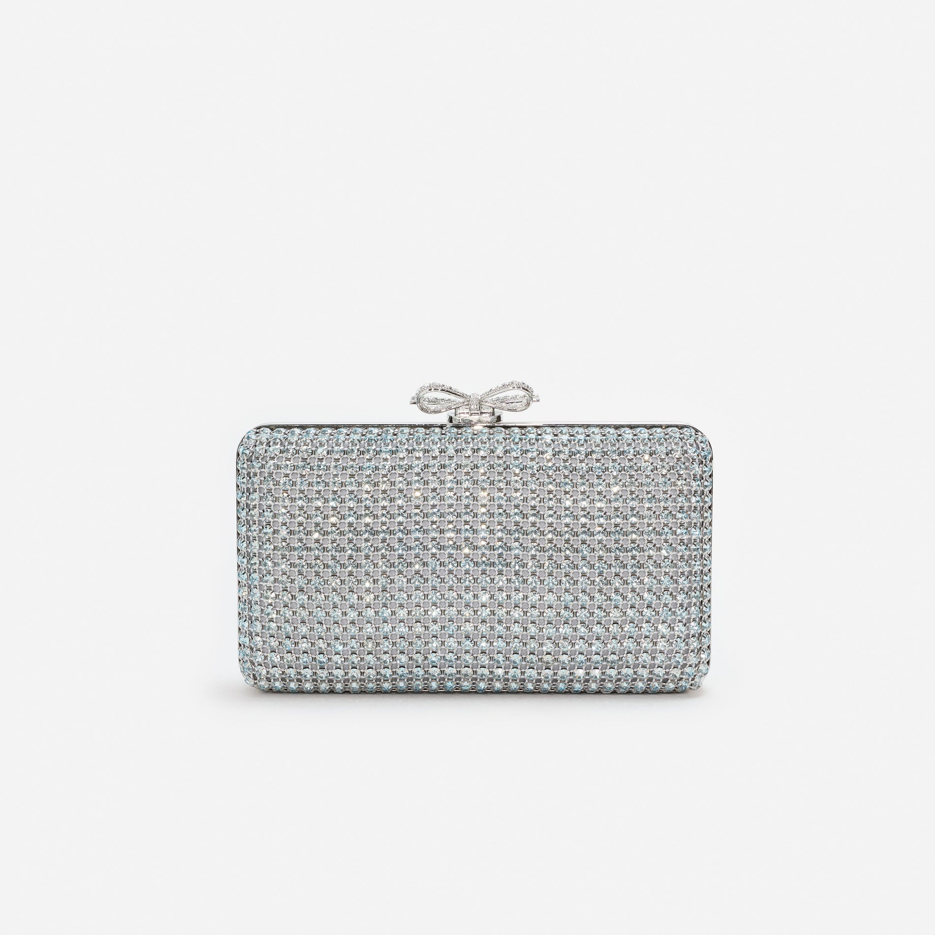 Blue Crystal Chainmail Clutch Bag