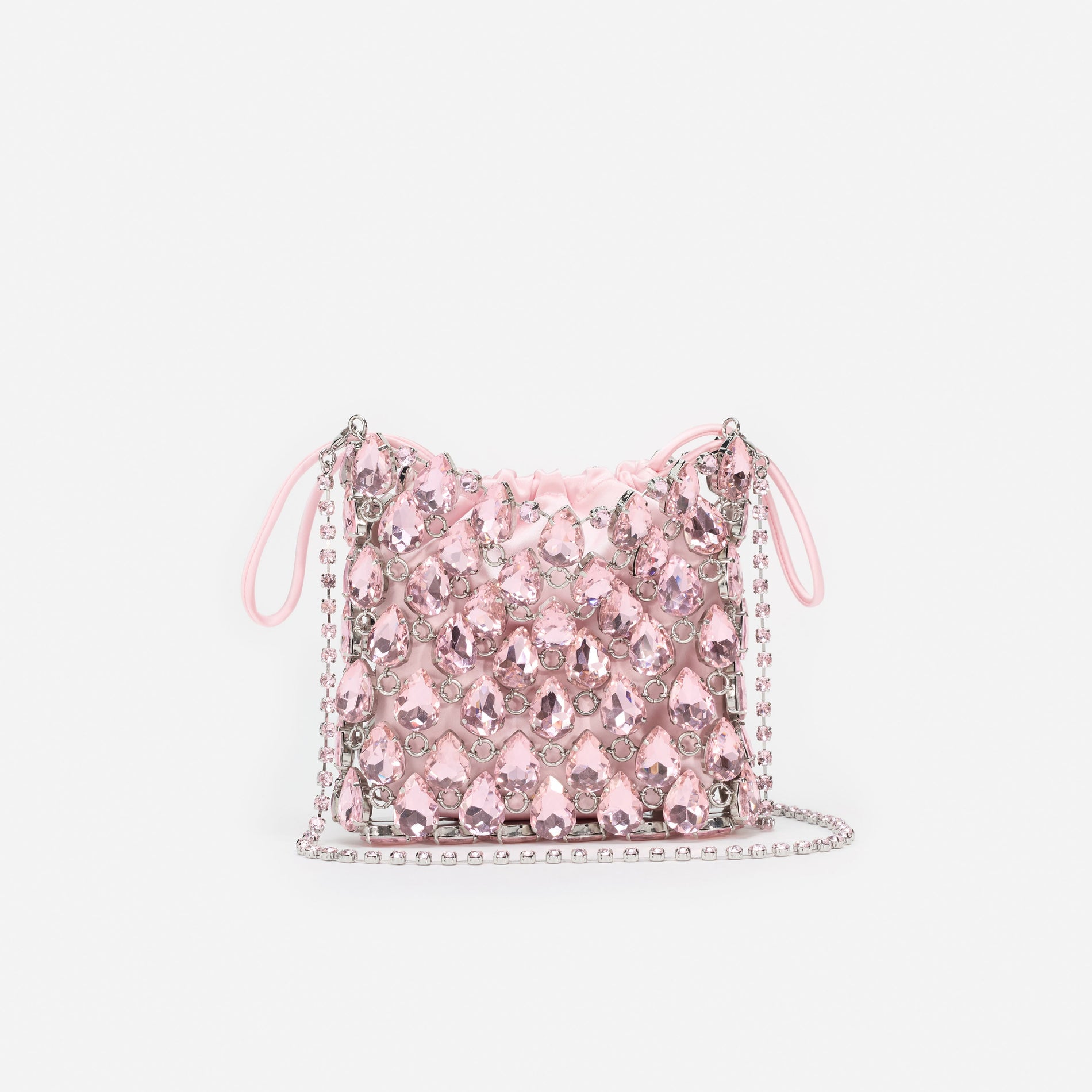 Pink Crystal Chainmail Mini Bag