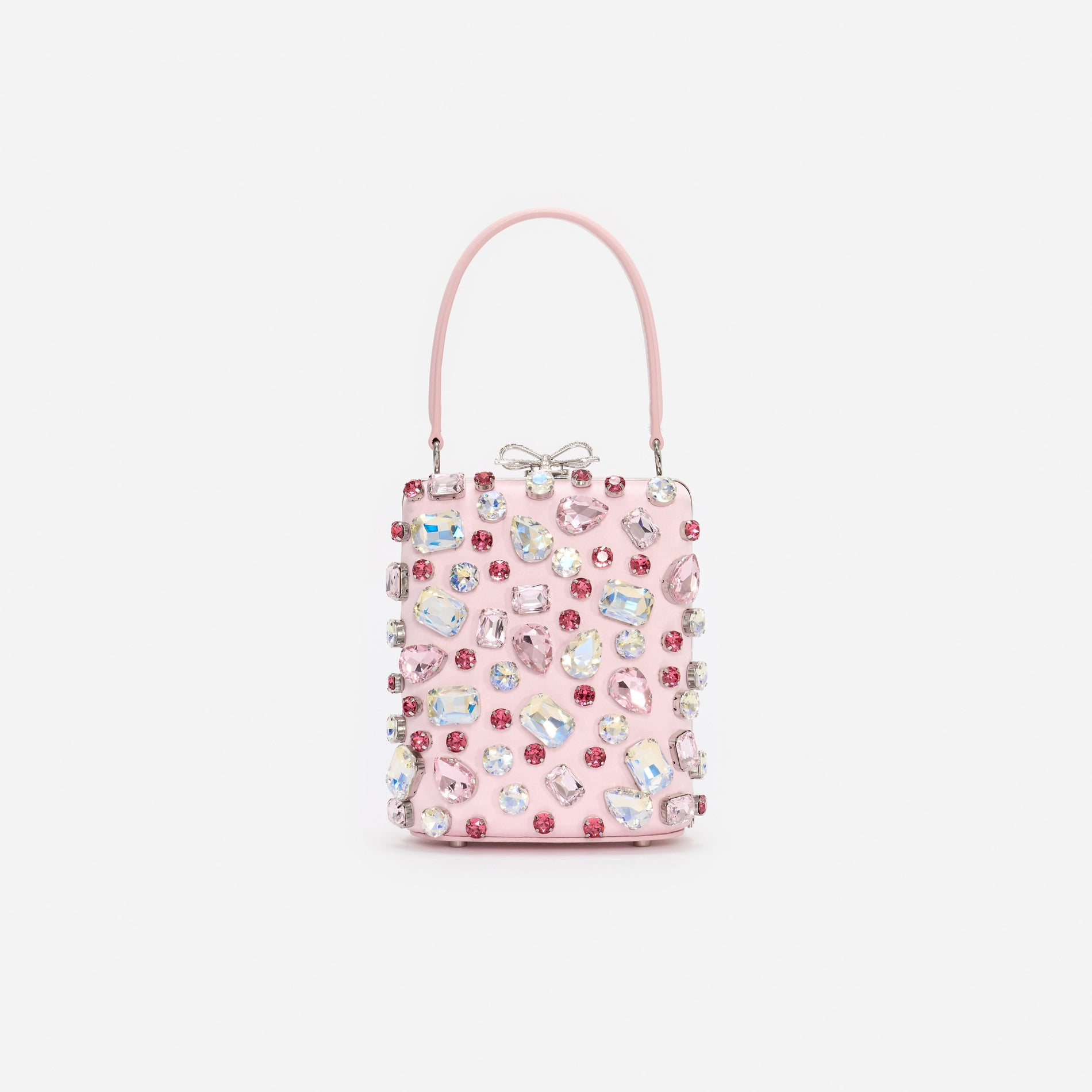 Pink Multi Crystal Mini Bow Bag