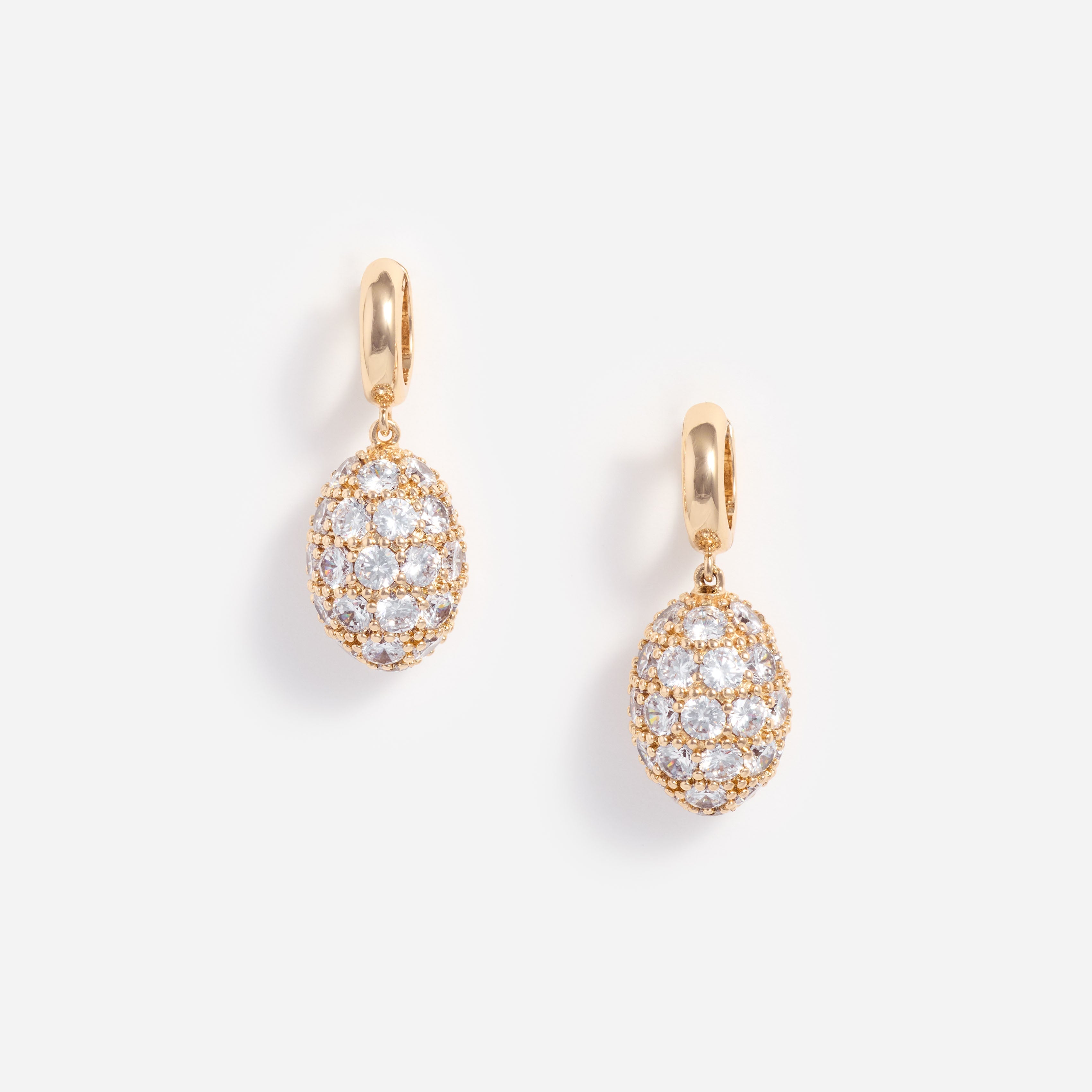 Gold Hoop Crystal Cluster Earrings