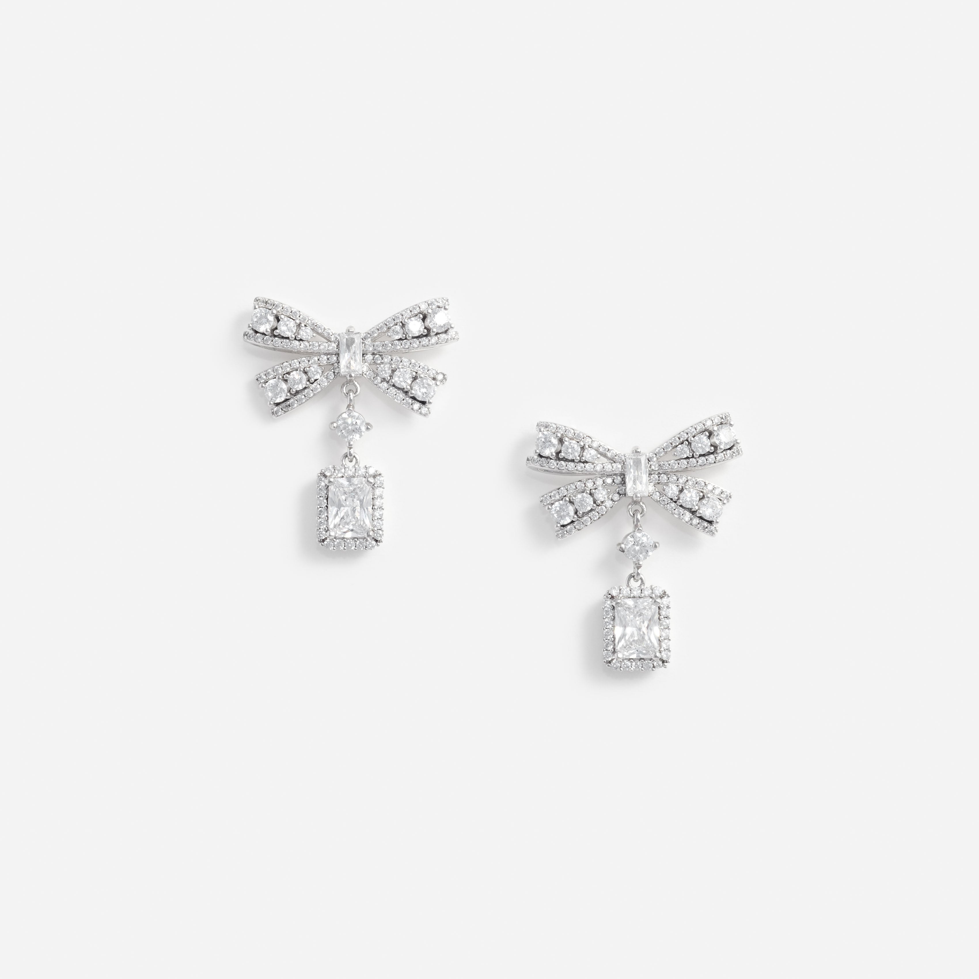 Bow Crystal Drop Earrings