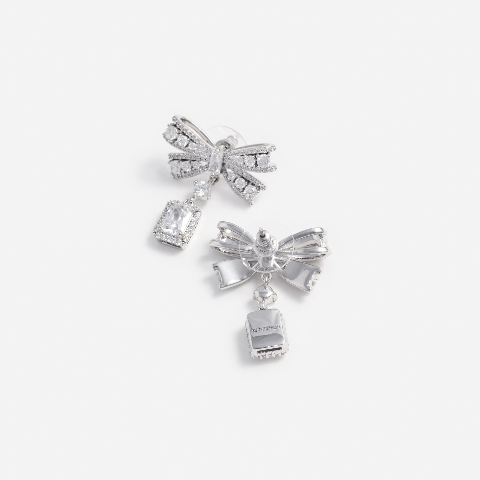 Bow Crystal Drop Earrings