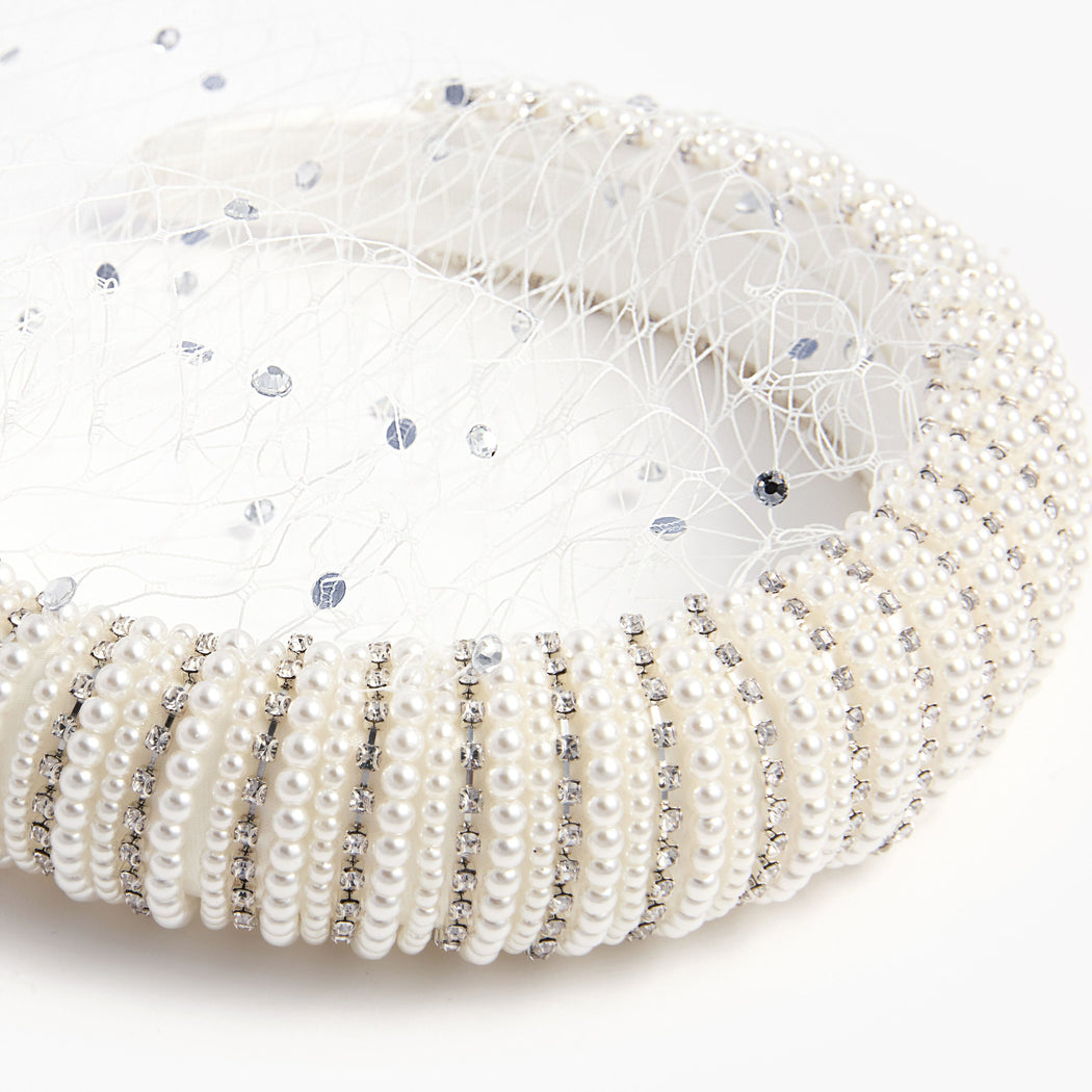 Crystal Embellished Veil Headband