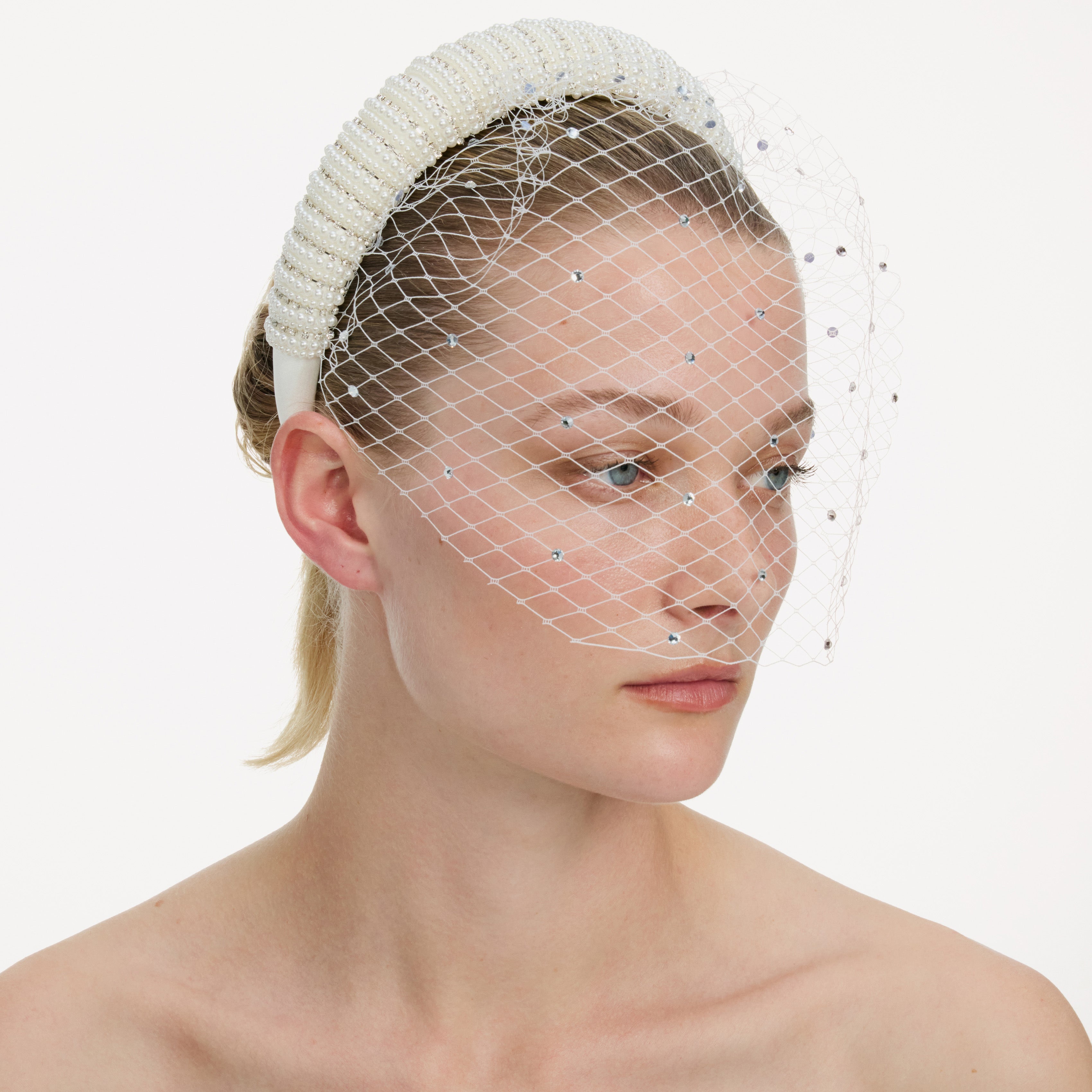 Crystal Embellished Veil Headband