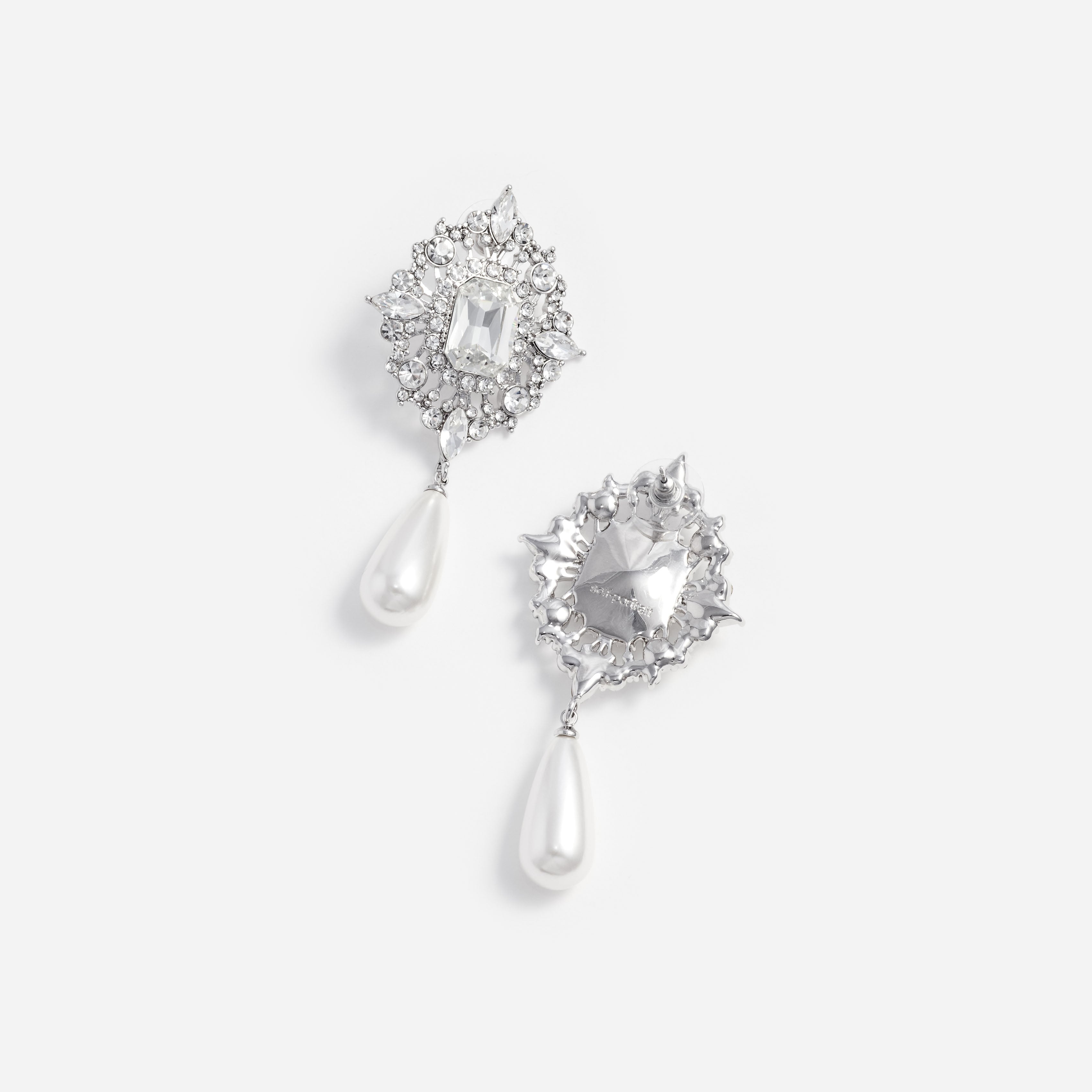Crystal Pearl Droplet Earrings