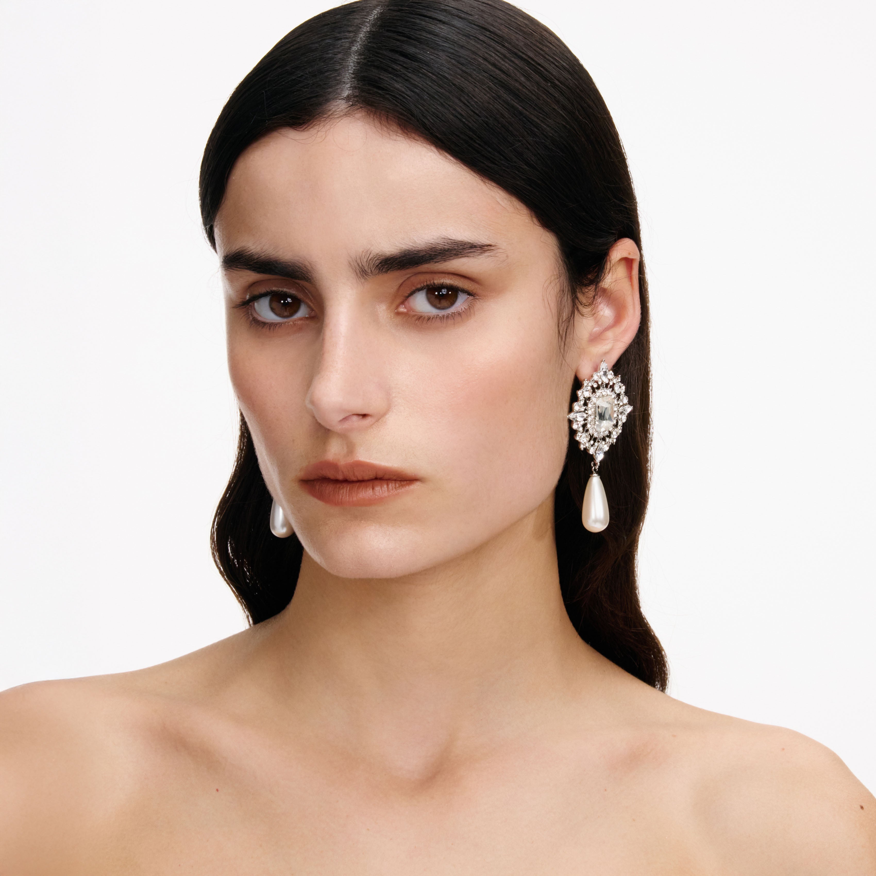 Crystal Pearl Droplet Earrings