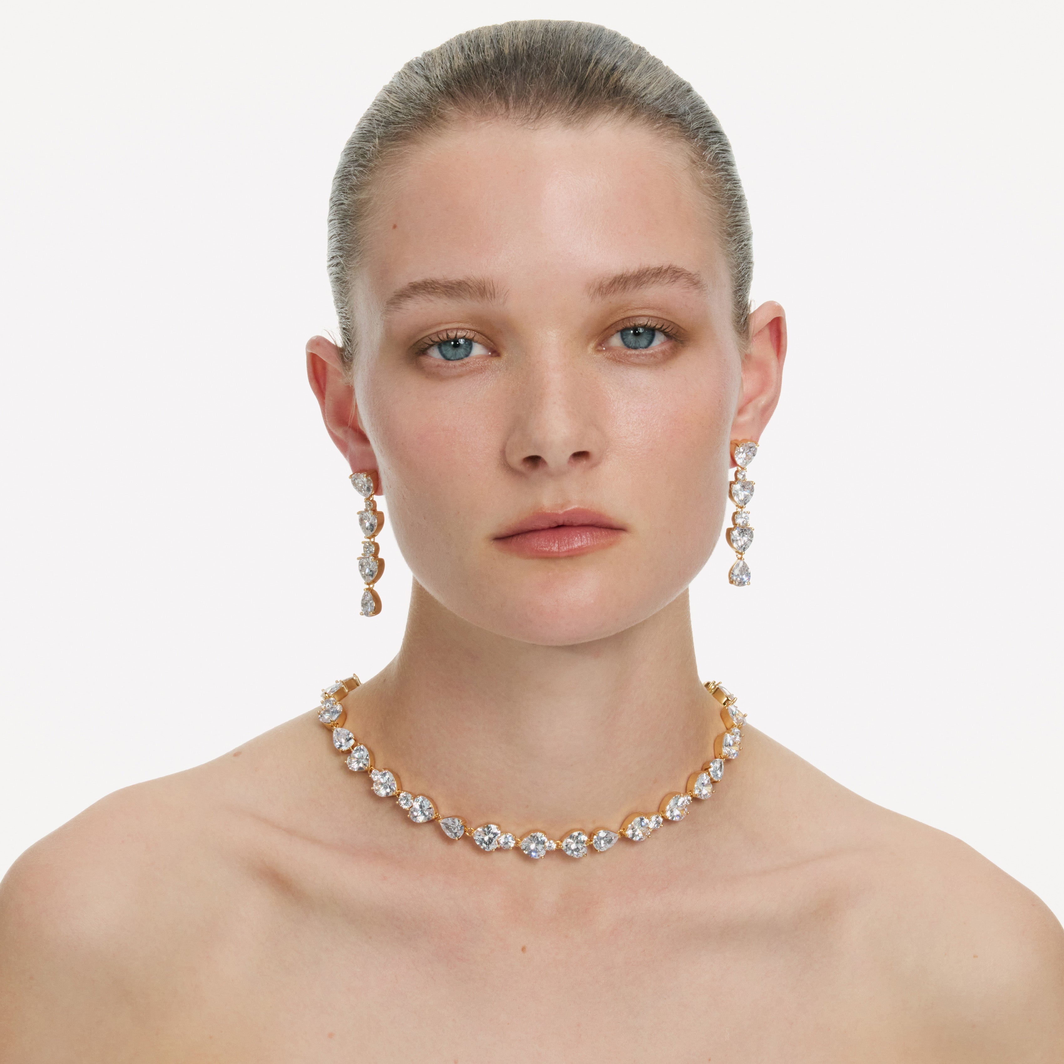 Gold Heart Crystal Necklace