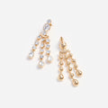 Gold Crystal Tiered Droplet Earrings