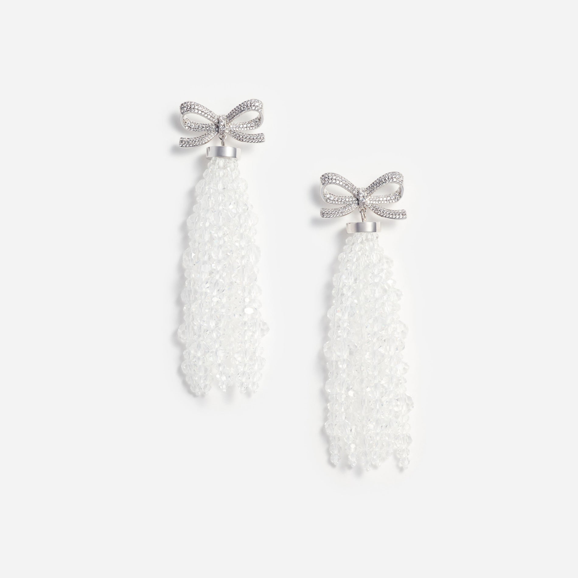 Bow Beaded Waterfall Earrings