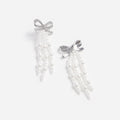 Bow Pearl Waterfall Earrings
