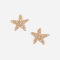 Textured Gold Sea Star Earrings