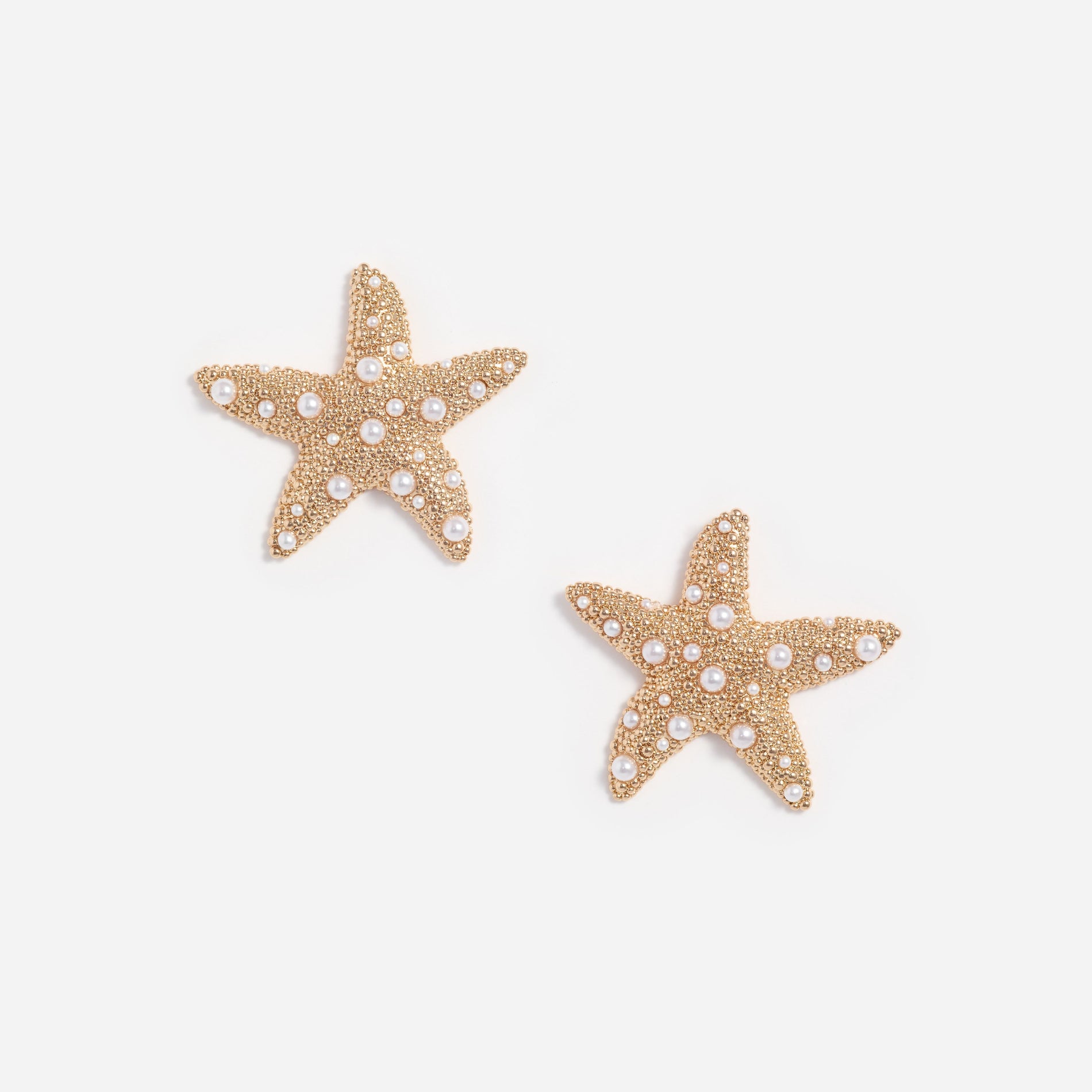Textured Gold Sea Star Earrings