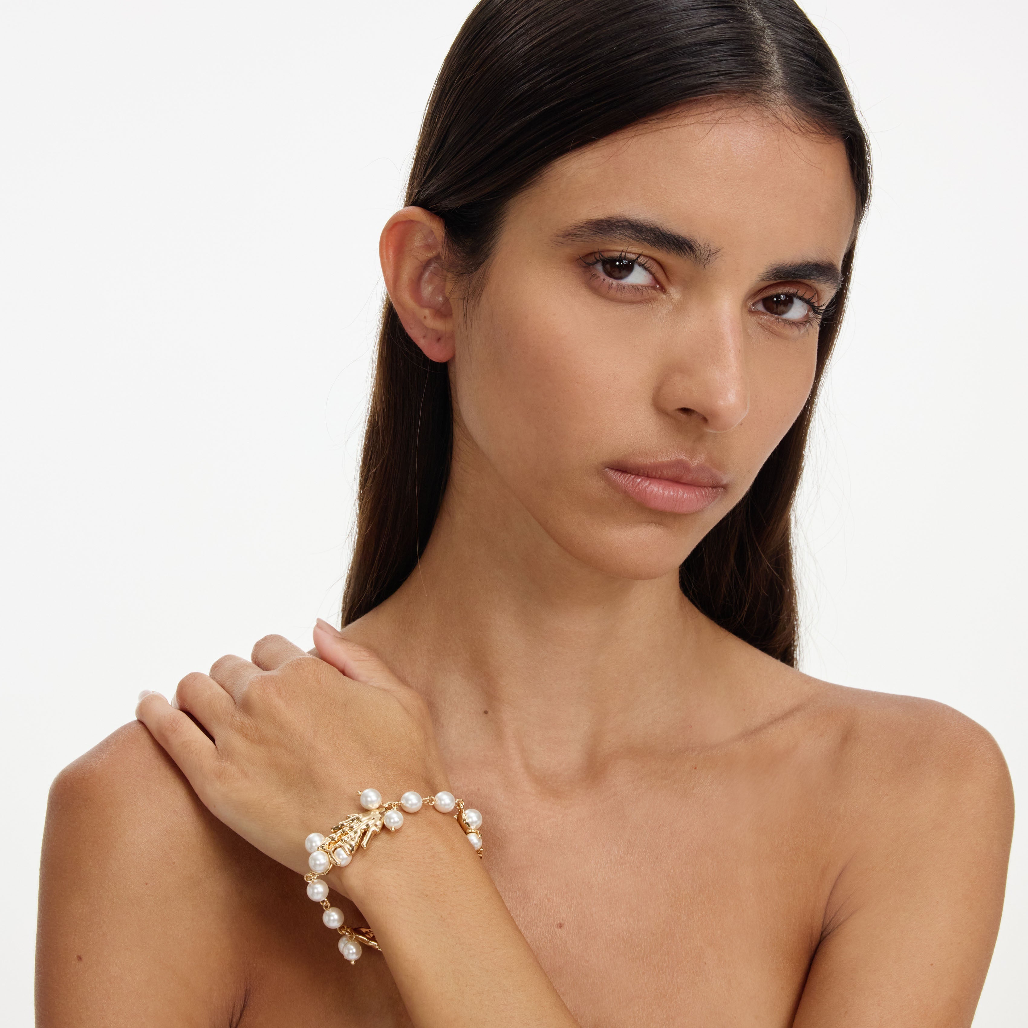 Gold Coral Pearl Bracelet