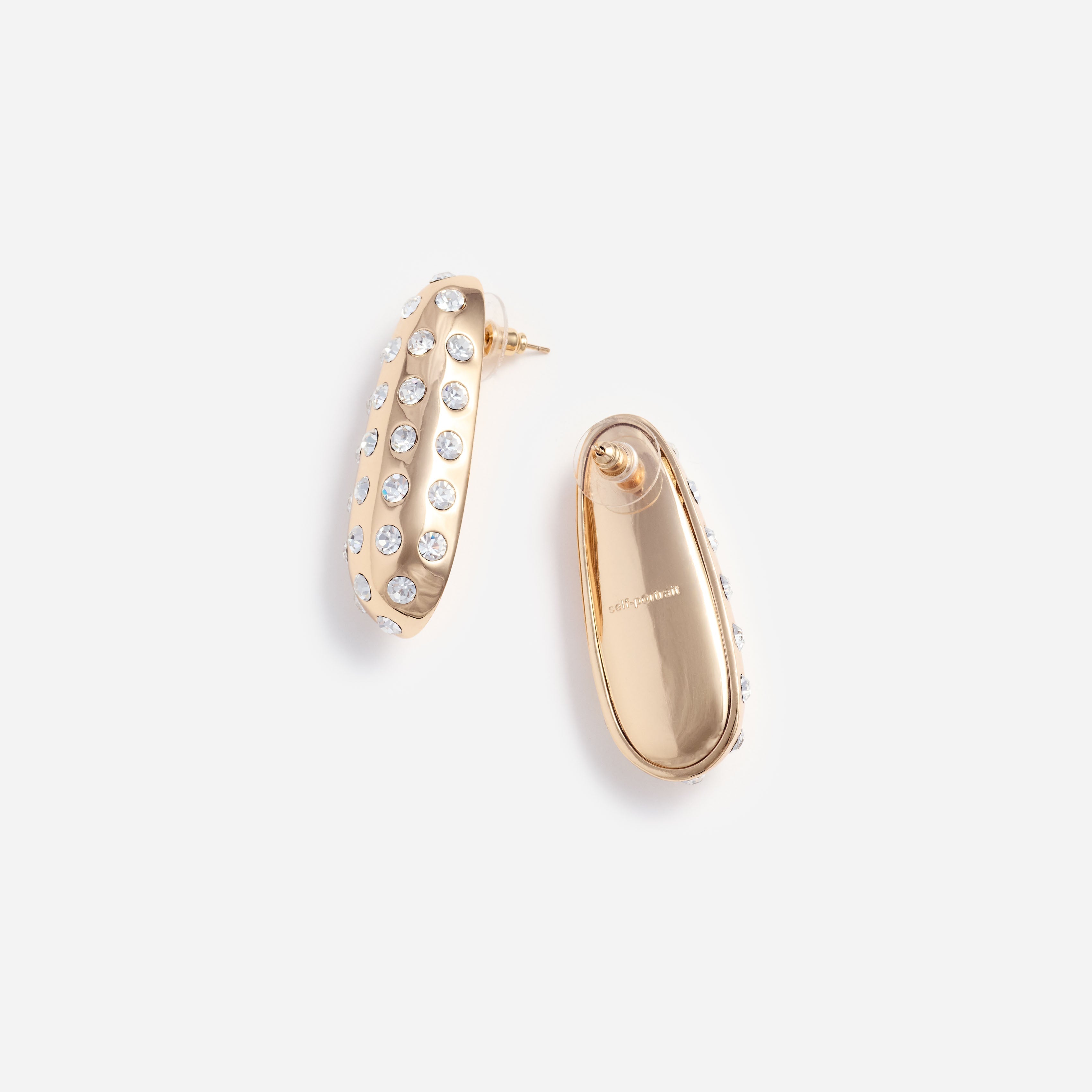 Gold Crystal Bar Earrings