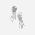 Silver Crystal Droplet Earrings