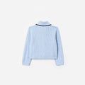 Blue Frill Trim Cardigan