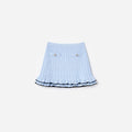 Blue Frill Trim Knit Skirt