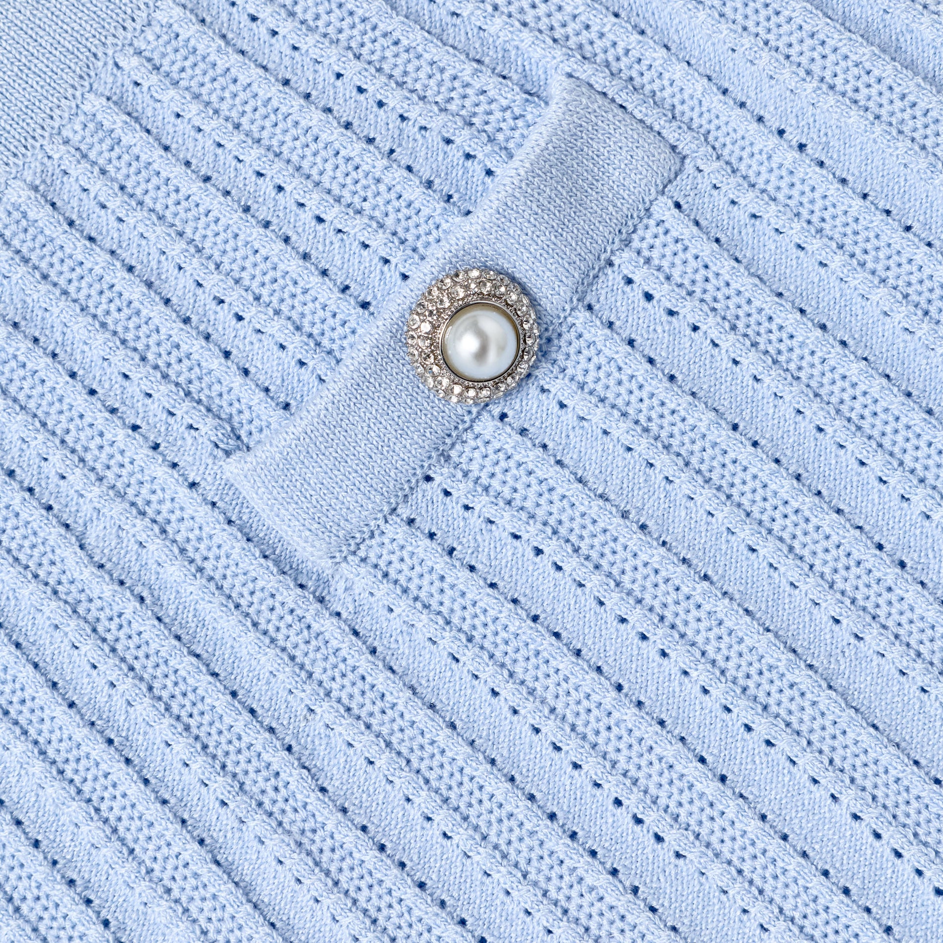 Blue Frill Trim Knit Skirt