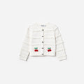 Cream Cherry Motif Cardigan