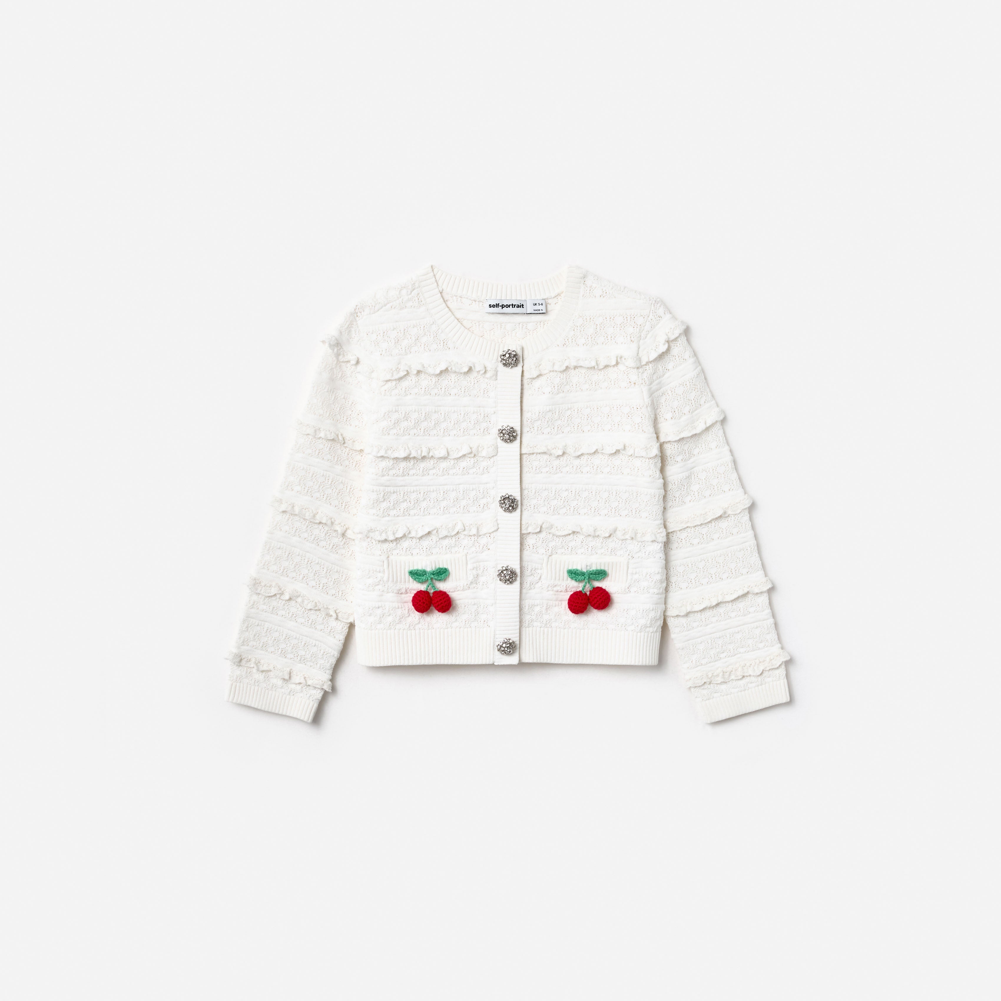 Cream Cherry Motif Cardigan
