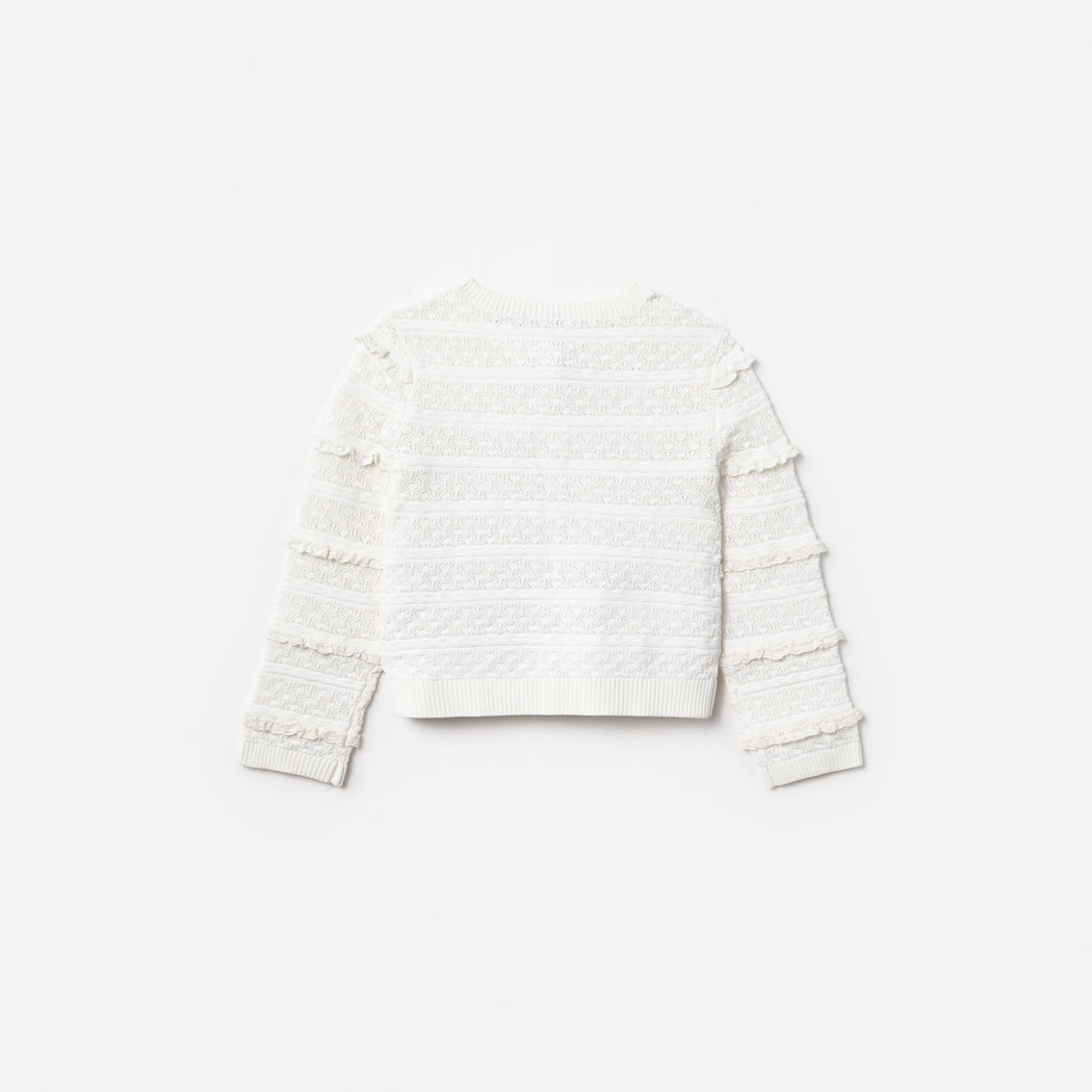 Cream Cherry Motif Cardigan