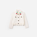 Cream Denim Cherry Motif Jacket
