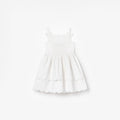 White Cotton Embroidered Dress