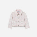 Pink Boucle Lace Bow Jacket