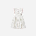 Cream Polka Dot Frill Dress