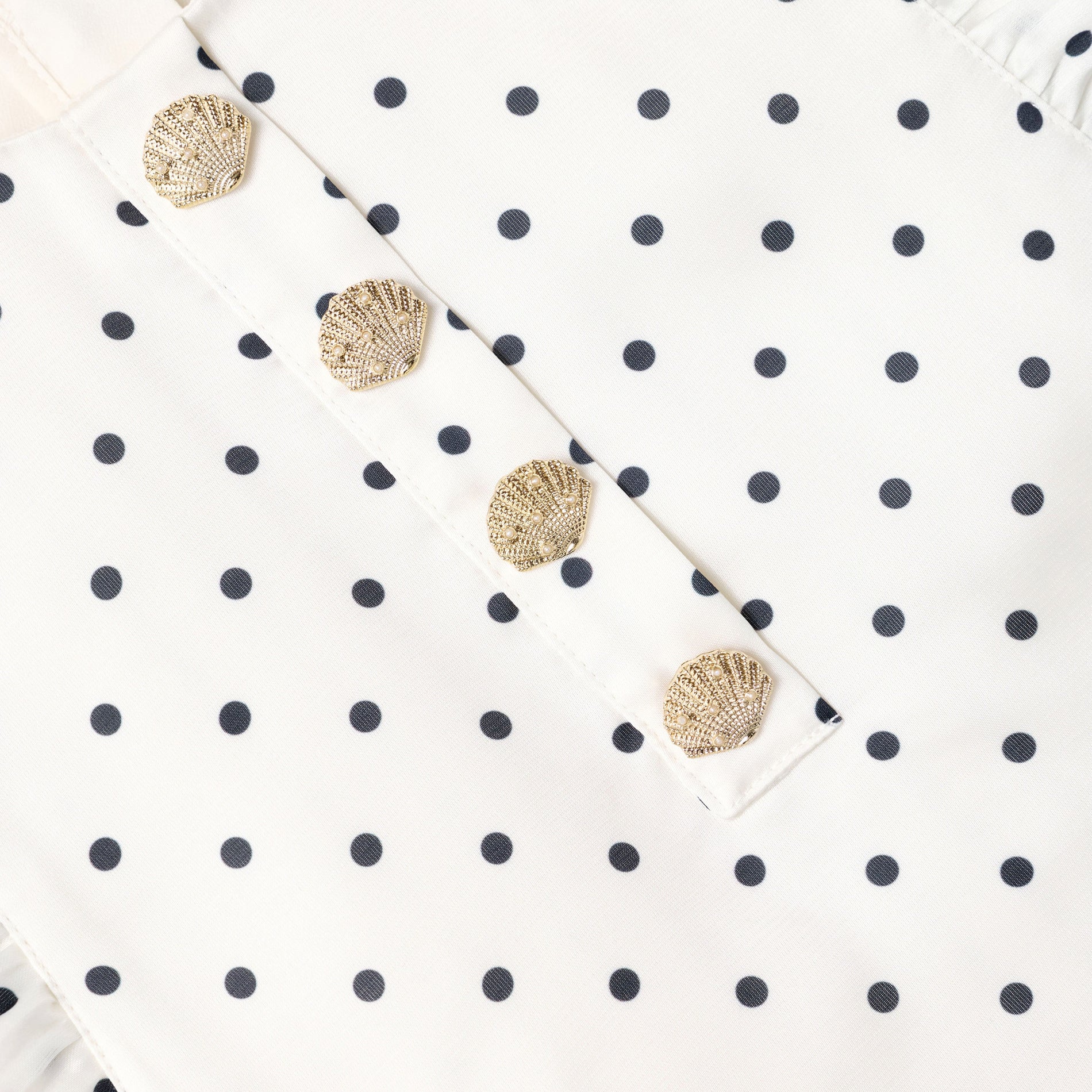 Cream Polka Dot Frill Dress