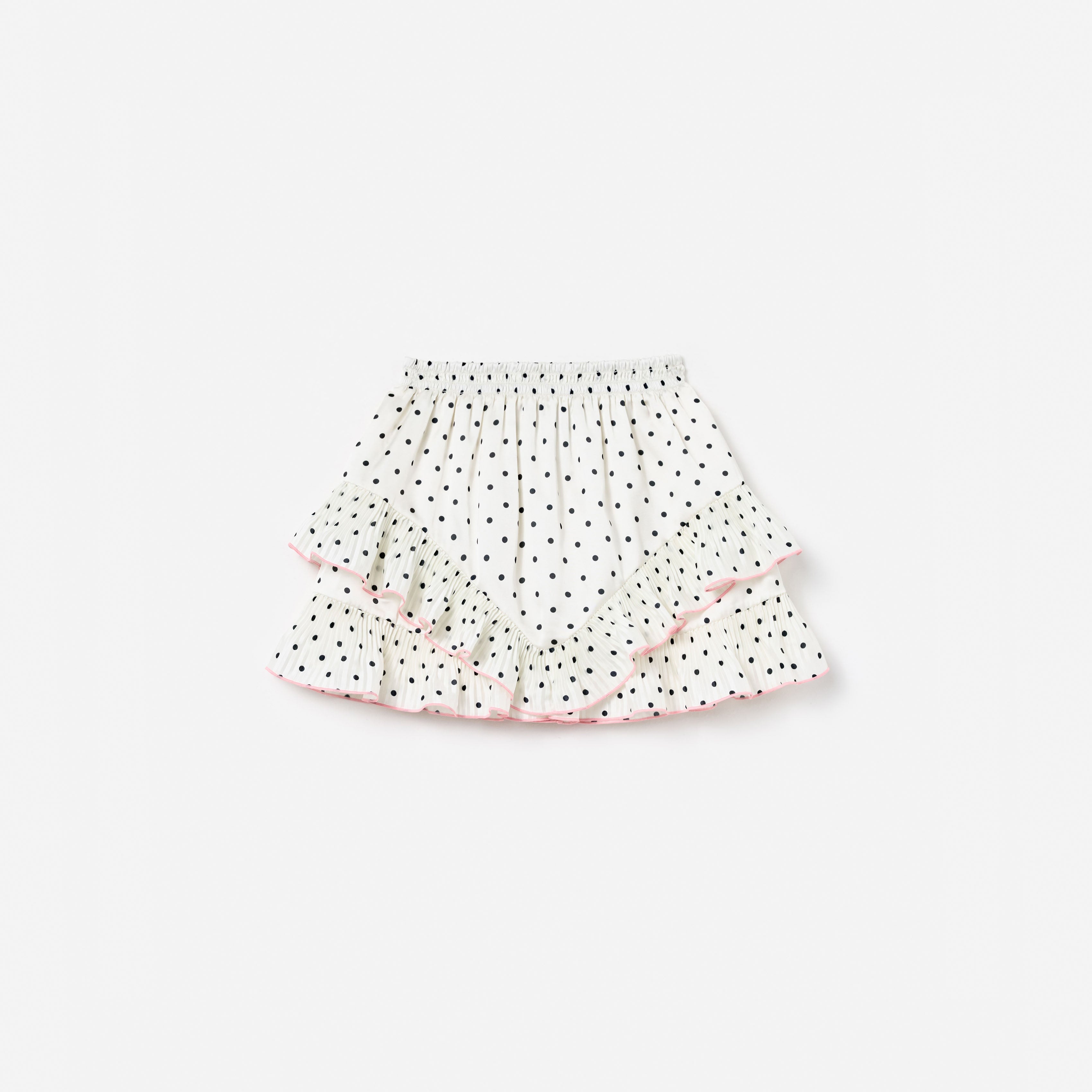 Cream Polka Dot Frill Skirt