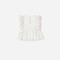 Cream Polka Dot Frill Top
