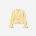 Yellow Pointelle  Frill Cardigan