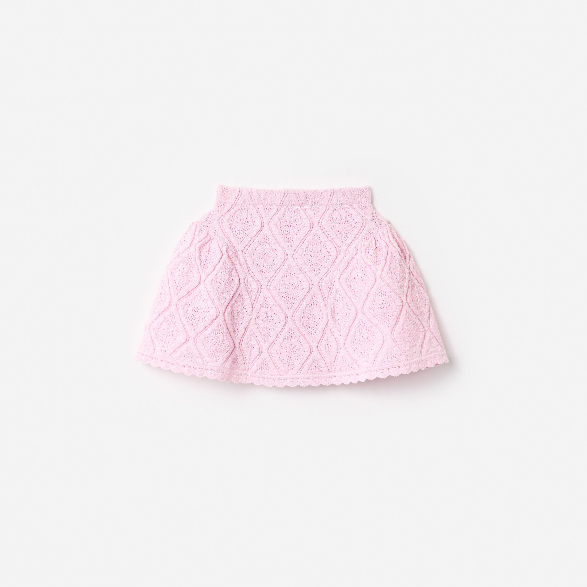 Pink Lace Bow Knit Skirt