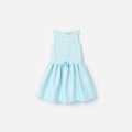 Aqua Taffeta Lace Bow Dress