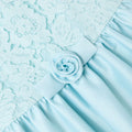 Aqua Taffeta Lace Bow Dress