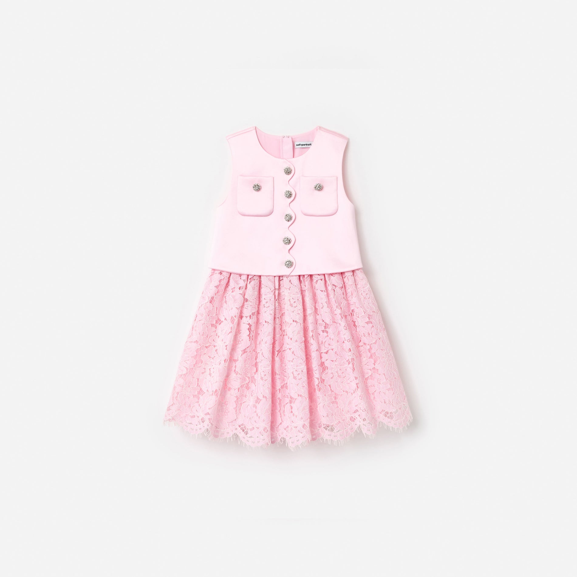 Pink Satin Lace Dress