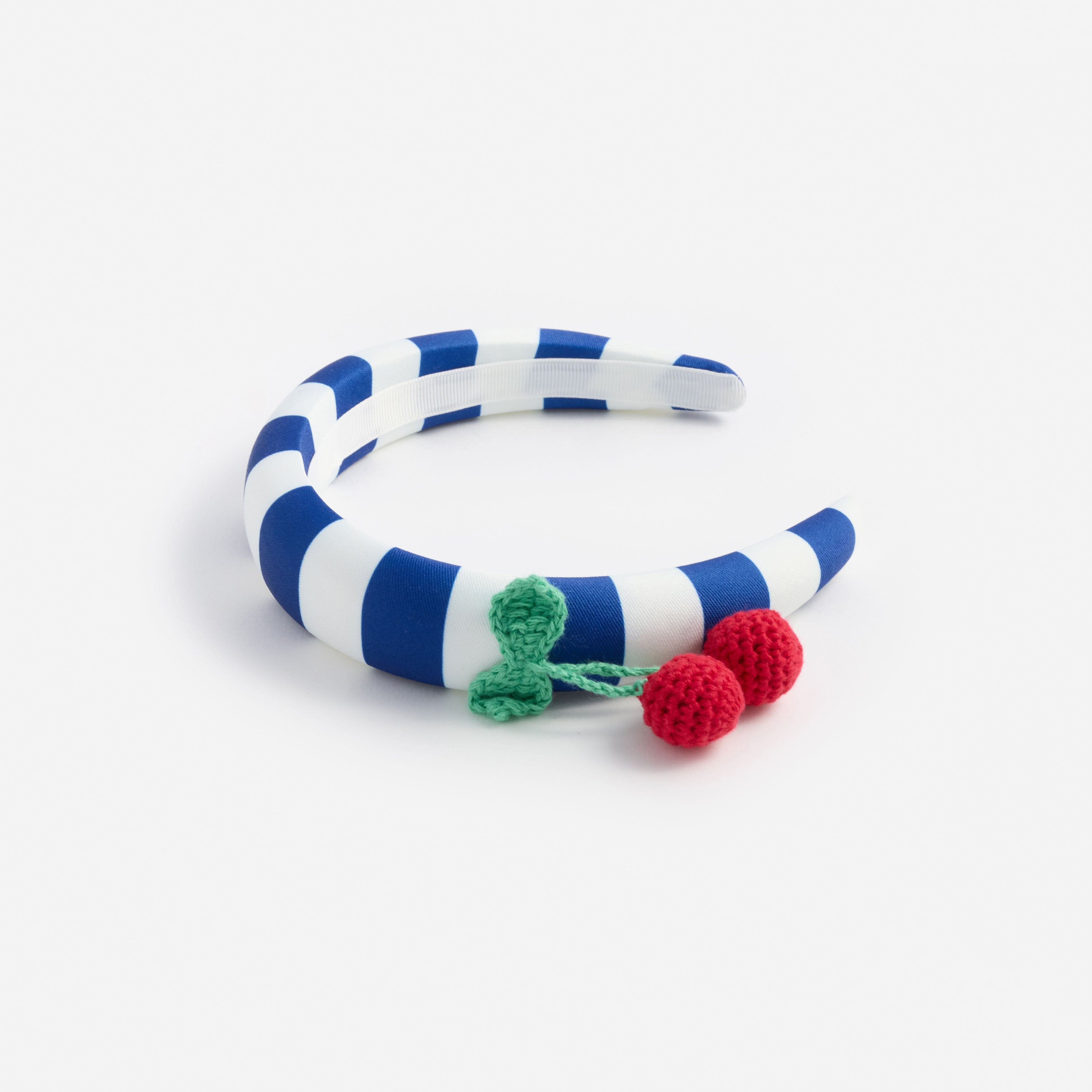 Navy Striped Cherry Motif Headband
