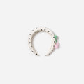 Cream Polka Dot Cherry Motif Headband