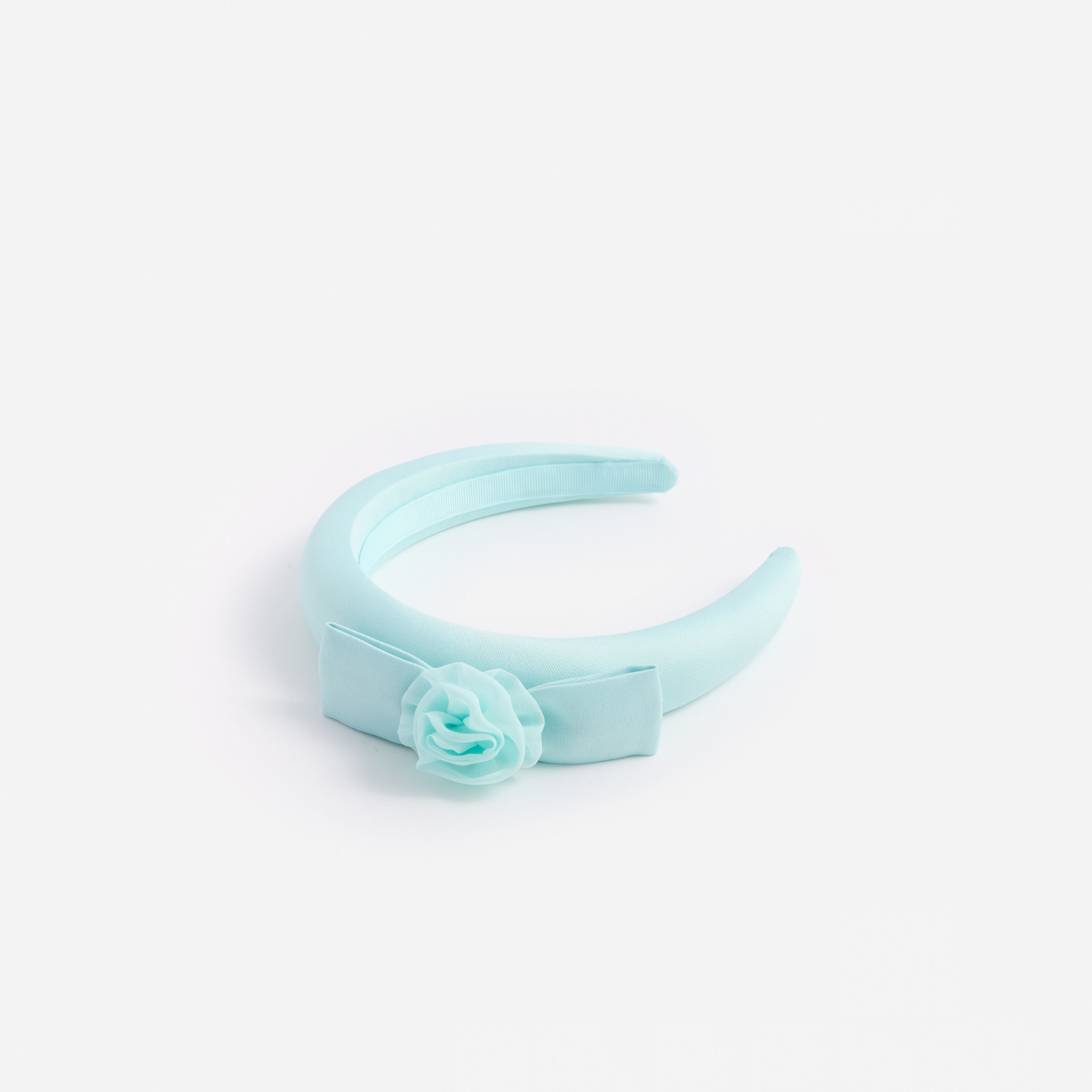 Aqua Flower Bow Headband