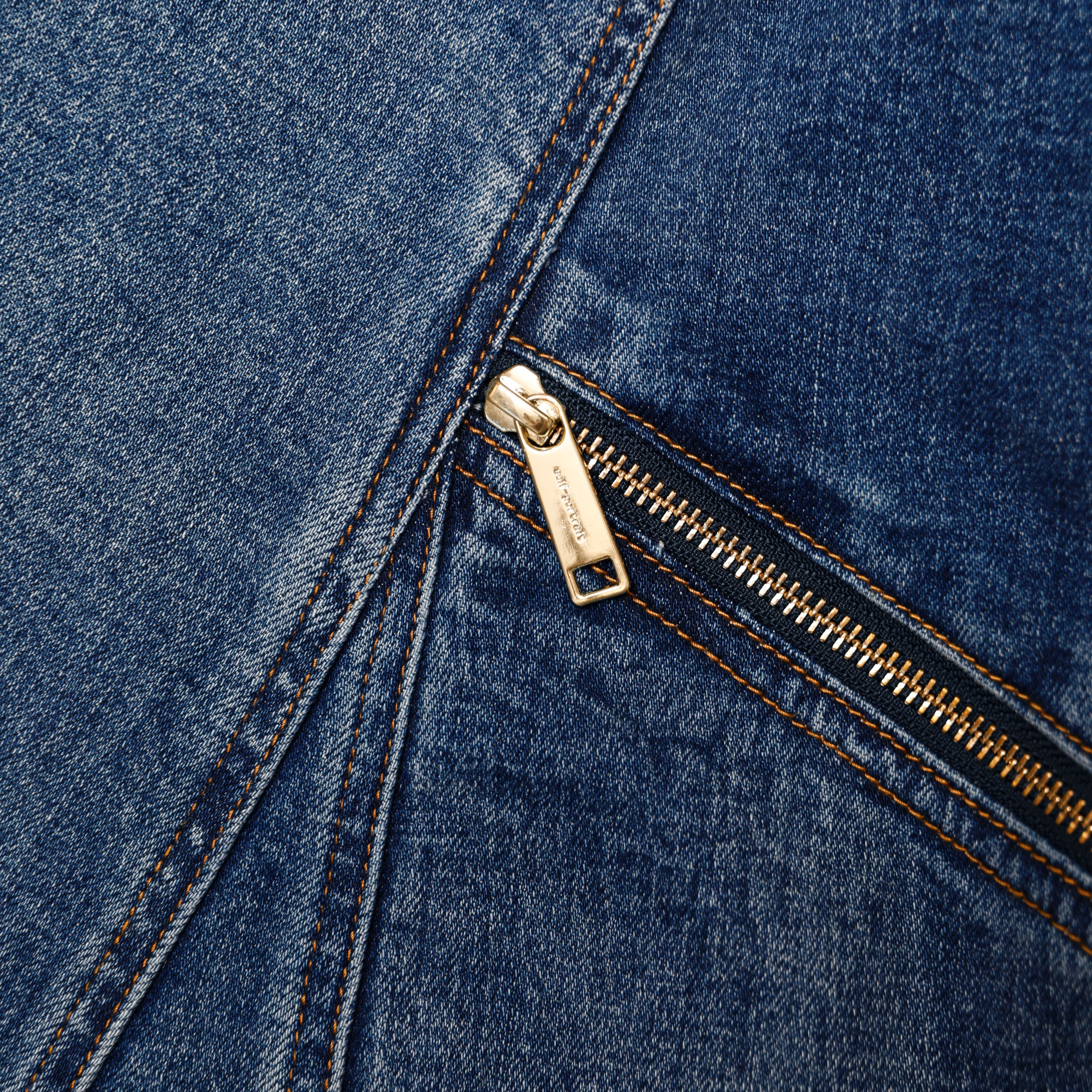 Denim Flared Mini Dress