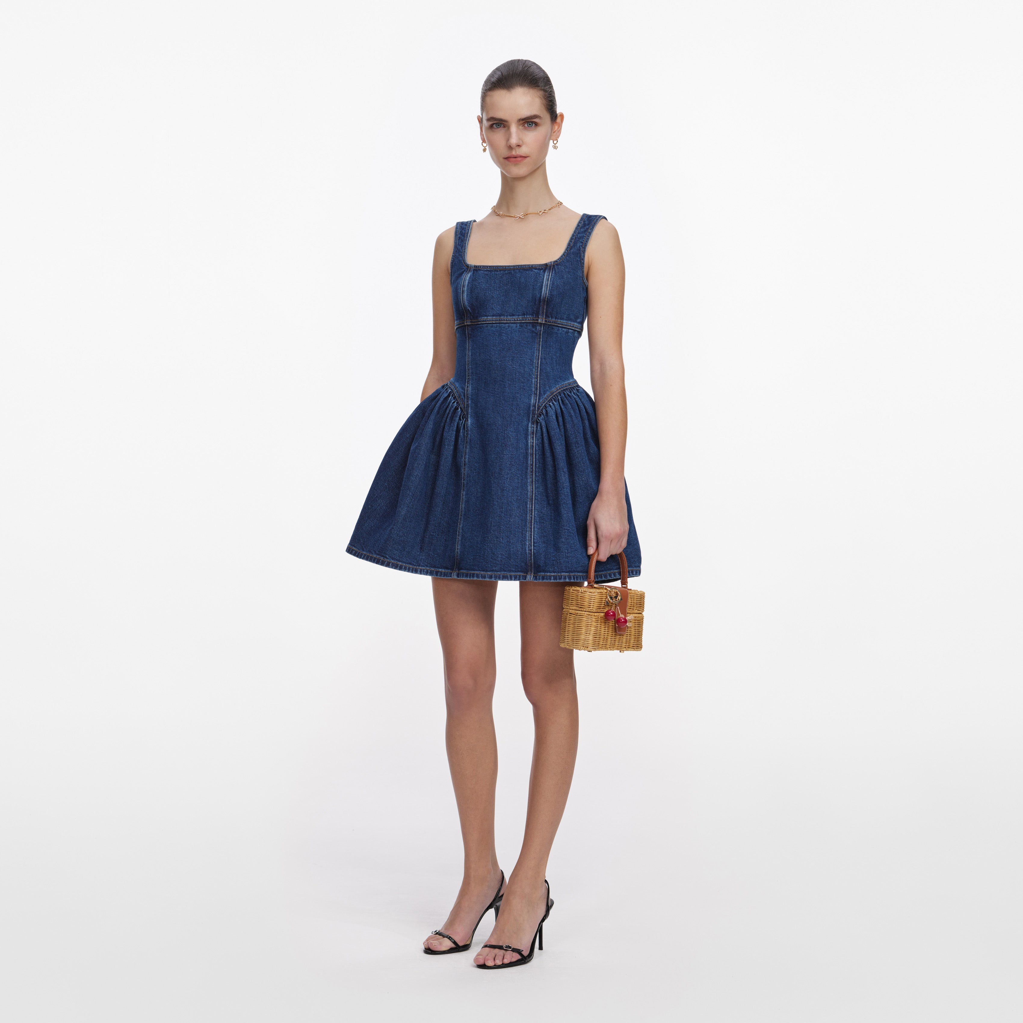 Denim Mini Dress – self-portrait-EU