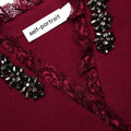 Burgundy Crystal Trim Cardigan