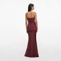 Burgundy Bandeau Maxi Dress