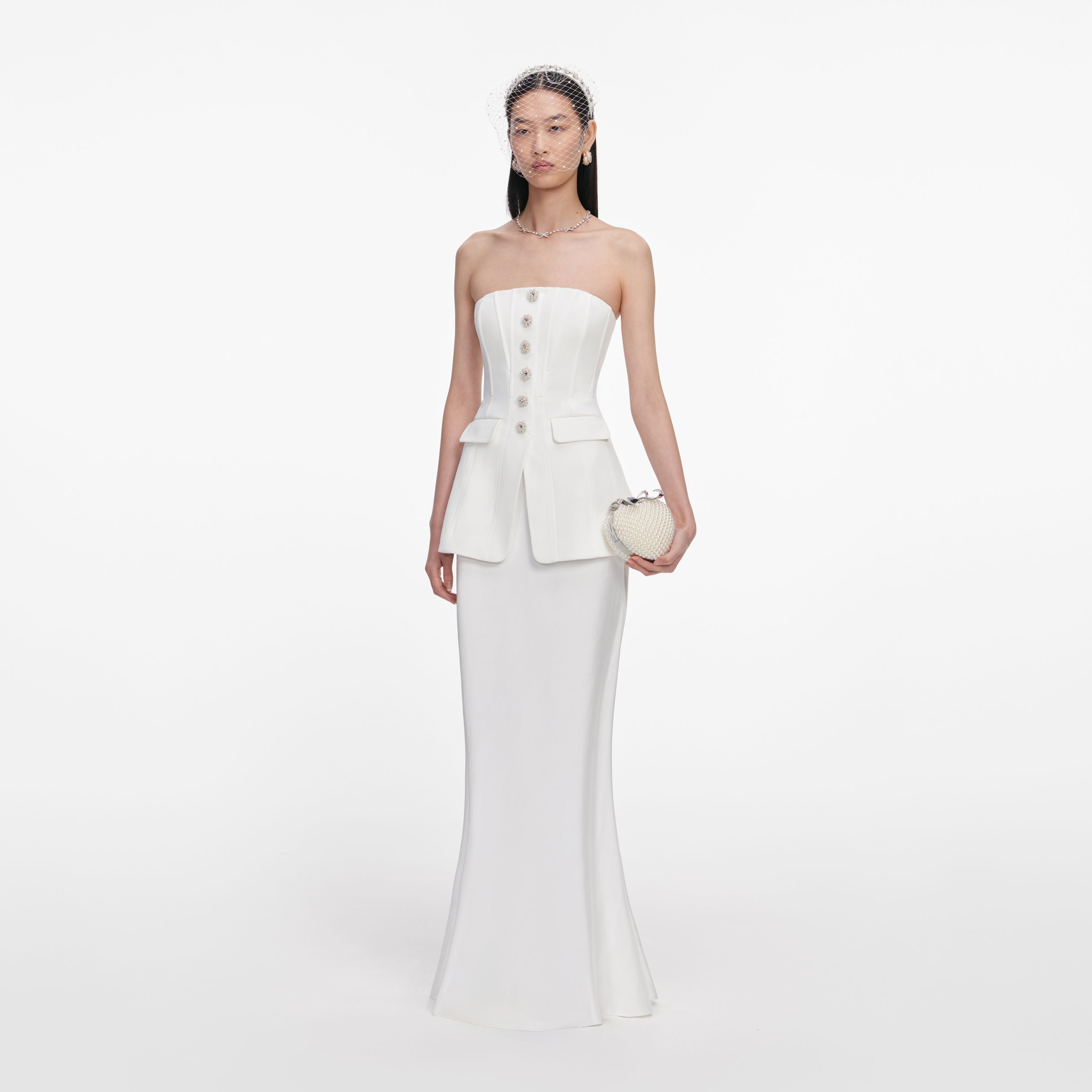 White Bandeau Maxi Dress